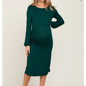 Pinkblush Teal Long Sleeve Maternity Dress